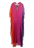 Sunset Gradient Silk Chiffon Dress