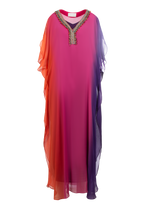 Sunset Gradient Silk Chiffon Dress