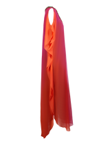 Sunset Gradient Silk Chiffon Dress