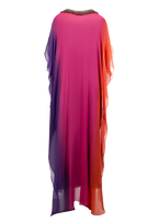 Sunset Gradient Silk Chiffon Dress