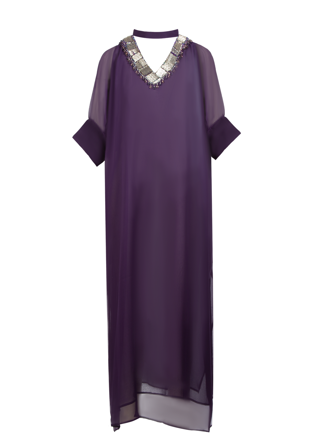 Purple Silk Chiffon Dress