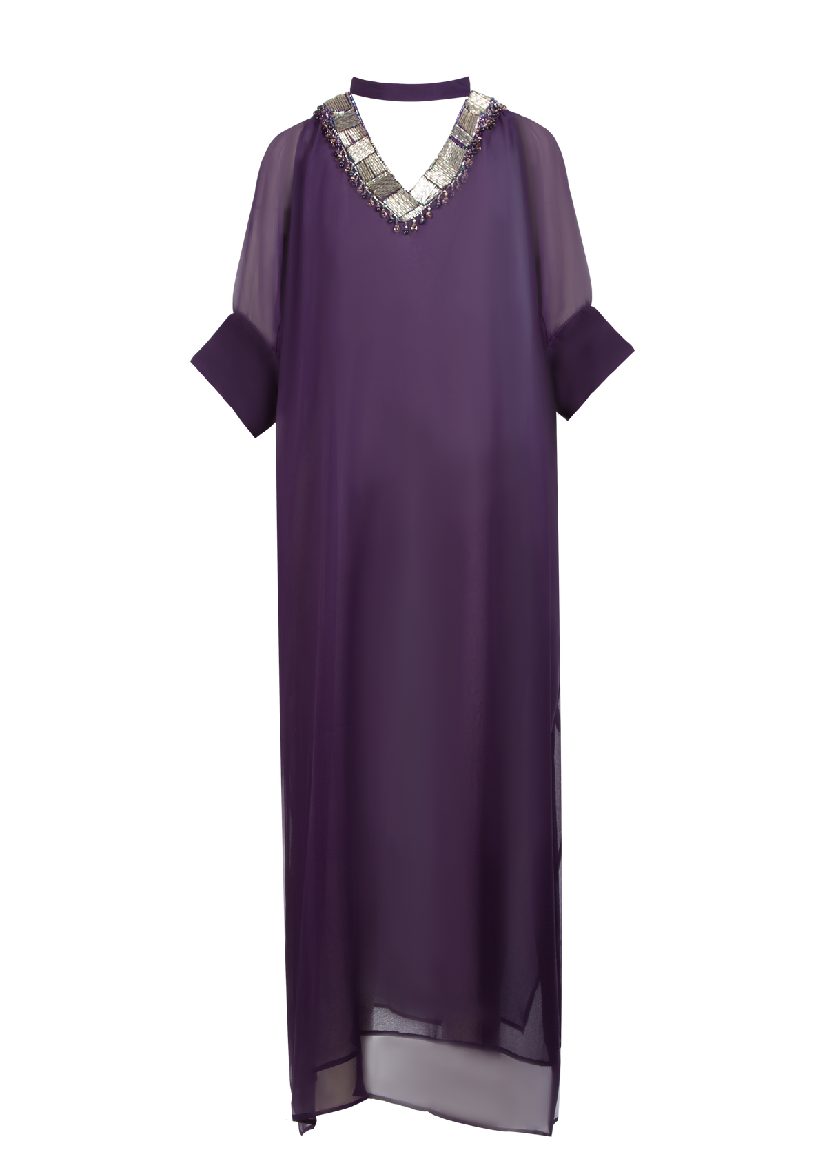 Purple Silk Chiffon Dress