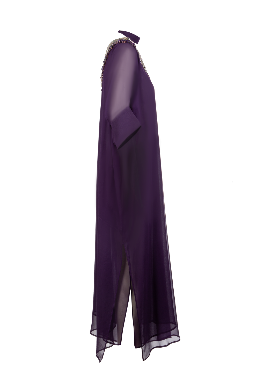 Purple Silk Chiffon Dress