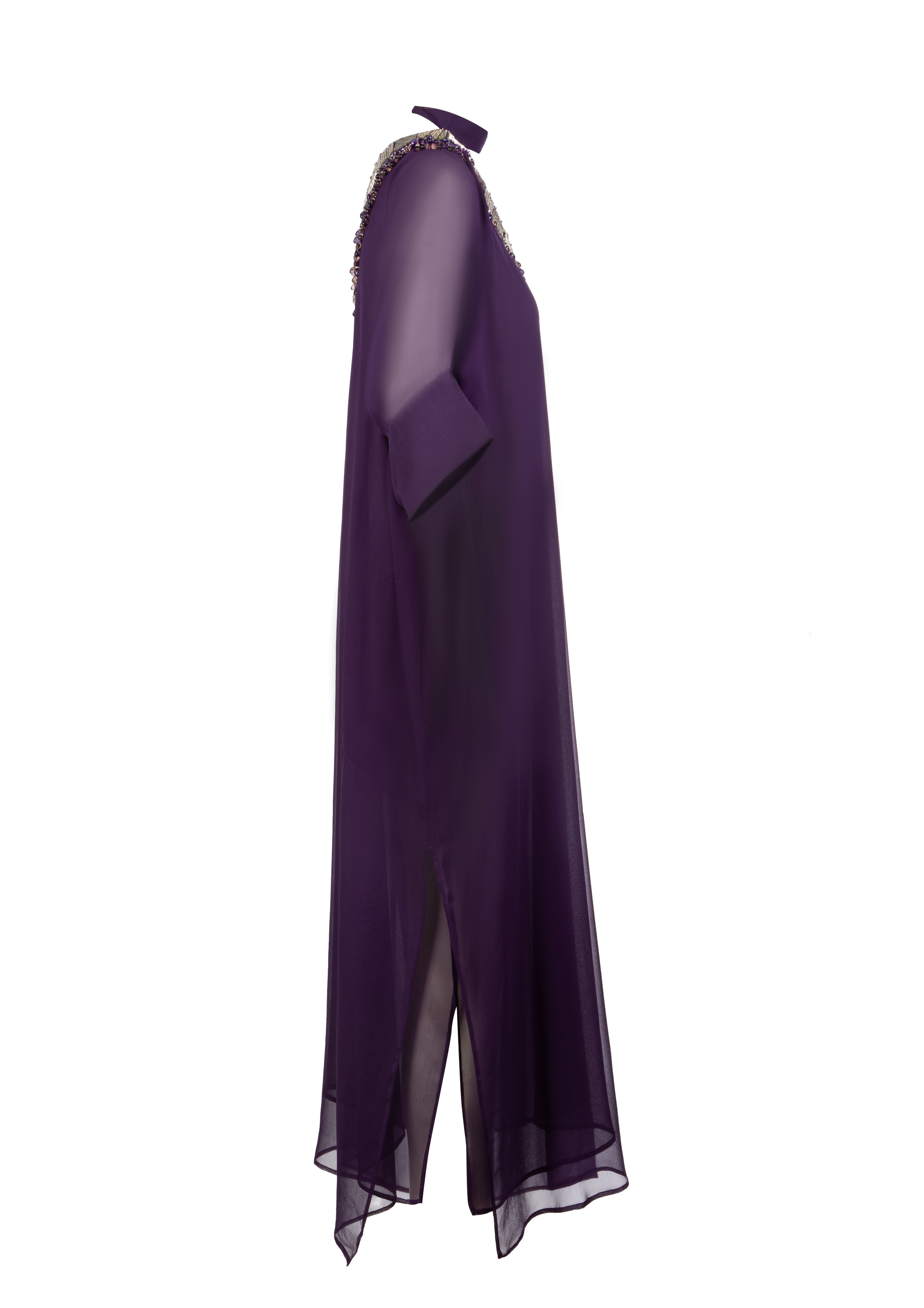 Purple Silk Chiffon Dress