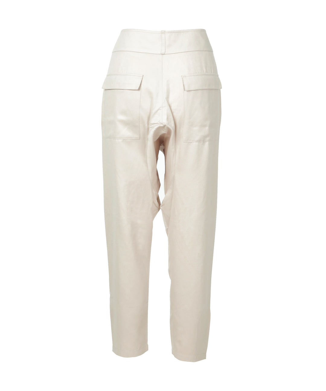 High-rise Ivory tapered ankle women's lounge pants_Back