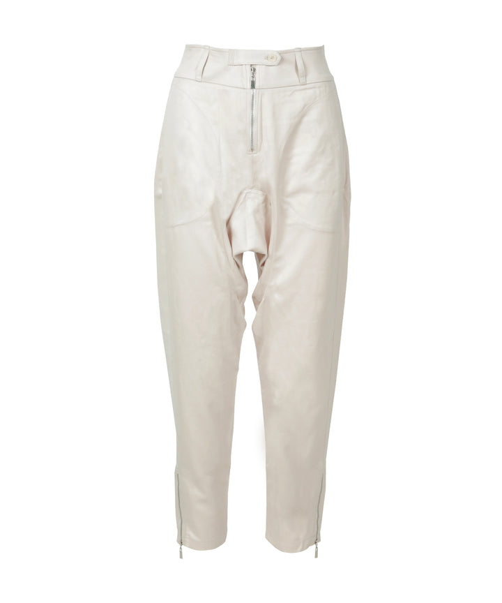 Cream high-rise tapered ankle women's lounge pants