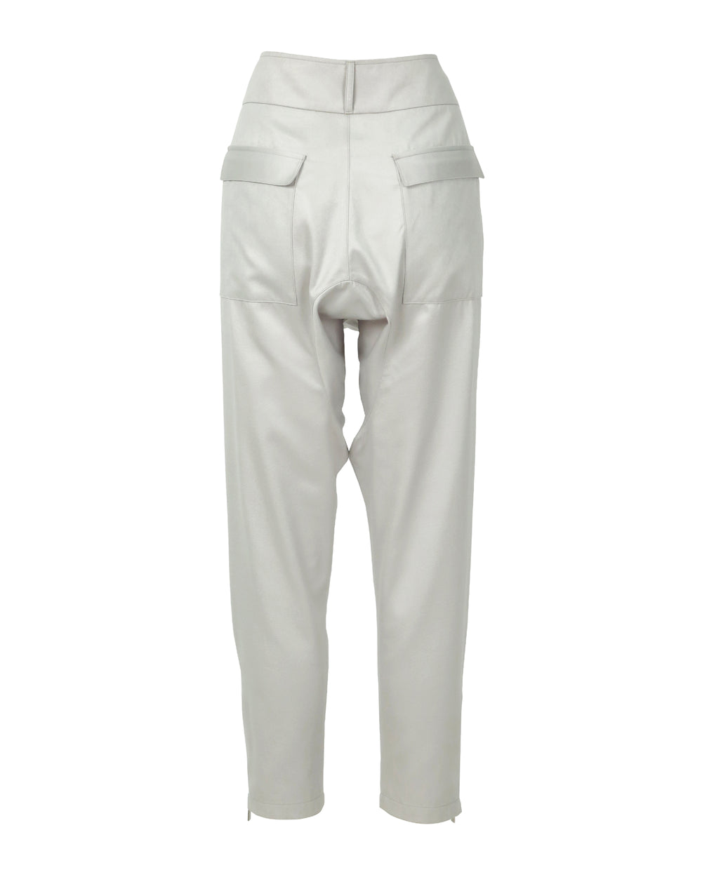 High-Rise Light Grey Tapered Ankle Lounge Pants - back