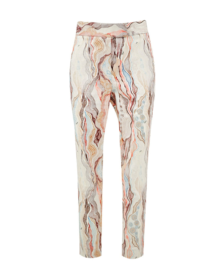 Marble Cream tapered High wasted Pants | Atelier Pichita