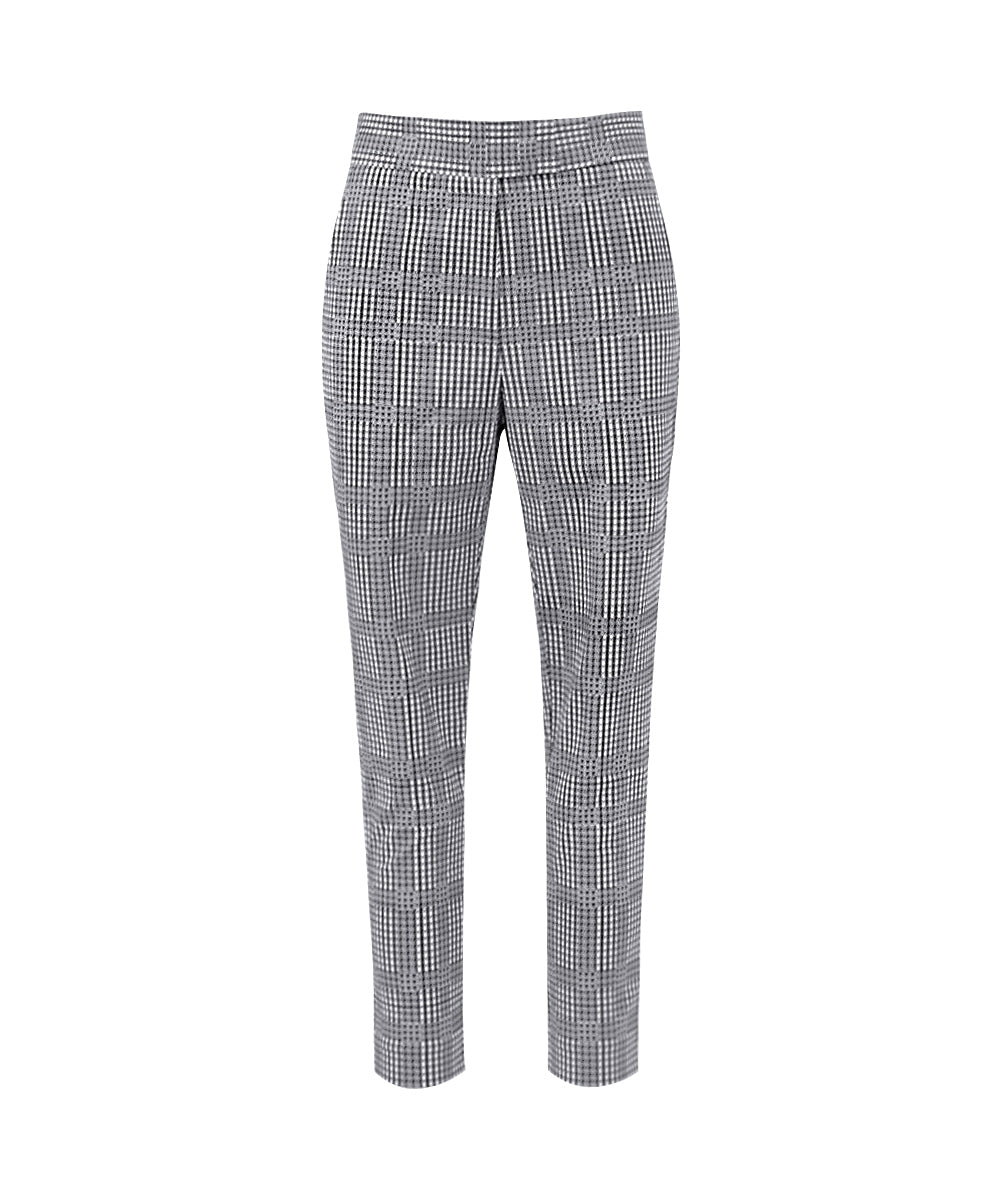 Broken Houndstooth above-ankle trousers
