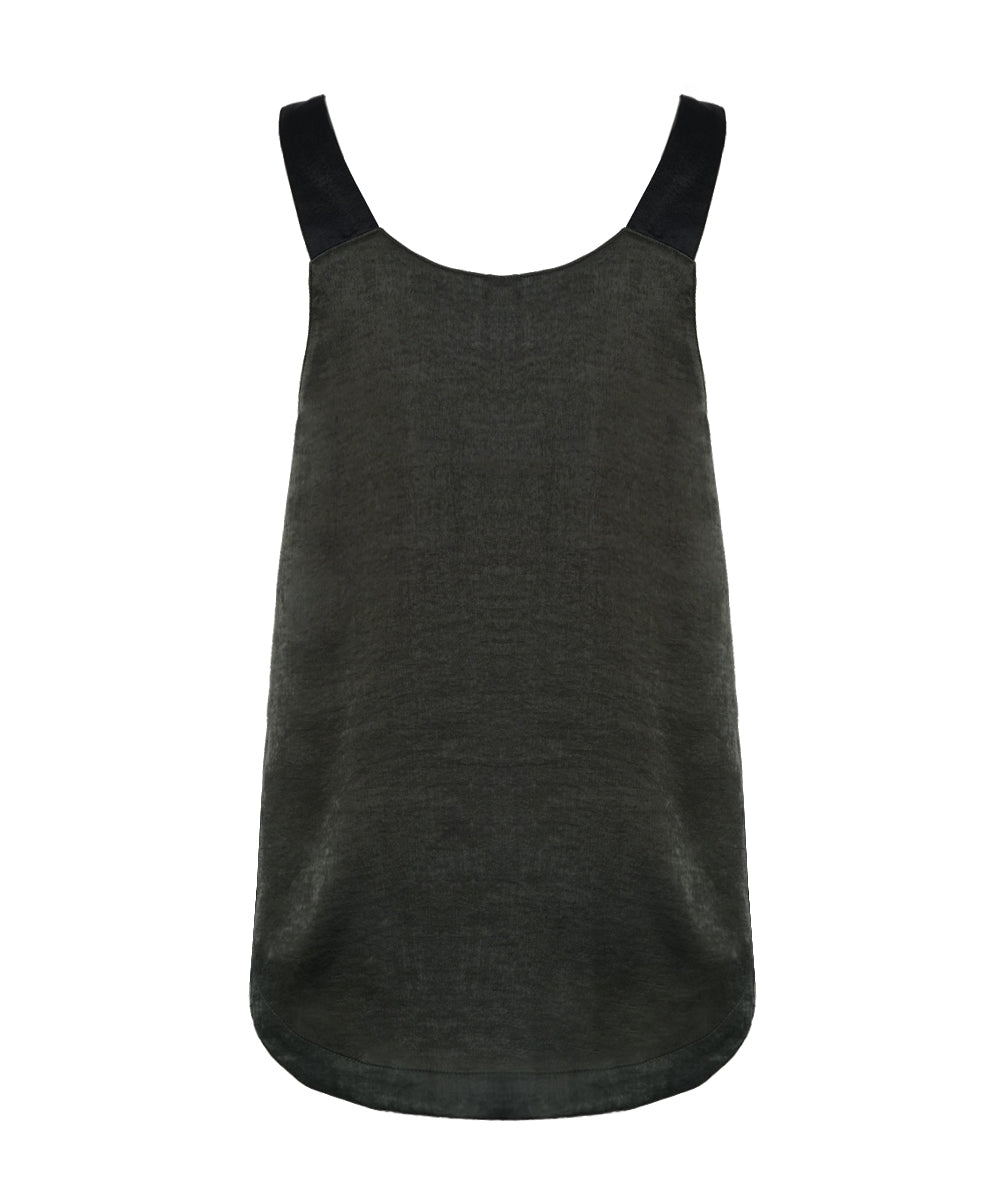 Army green v-neck back