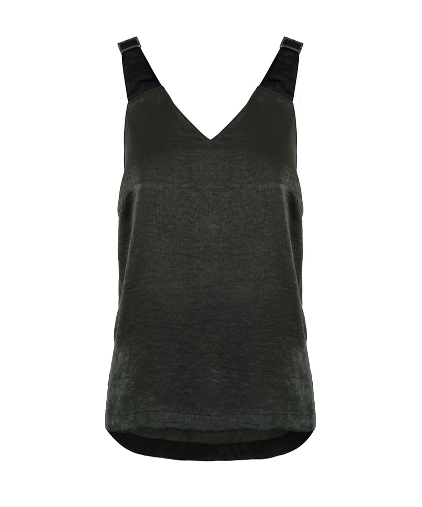 Army green V-neck camisole