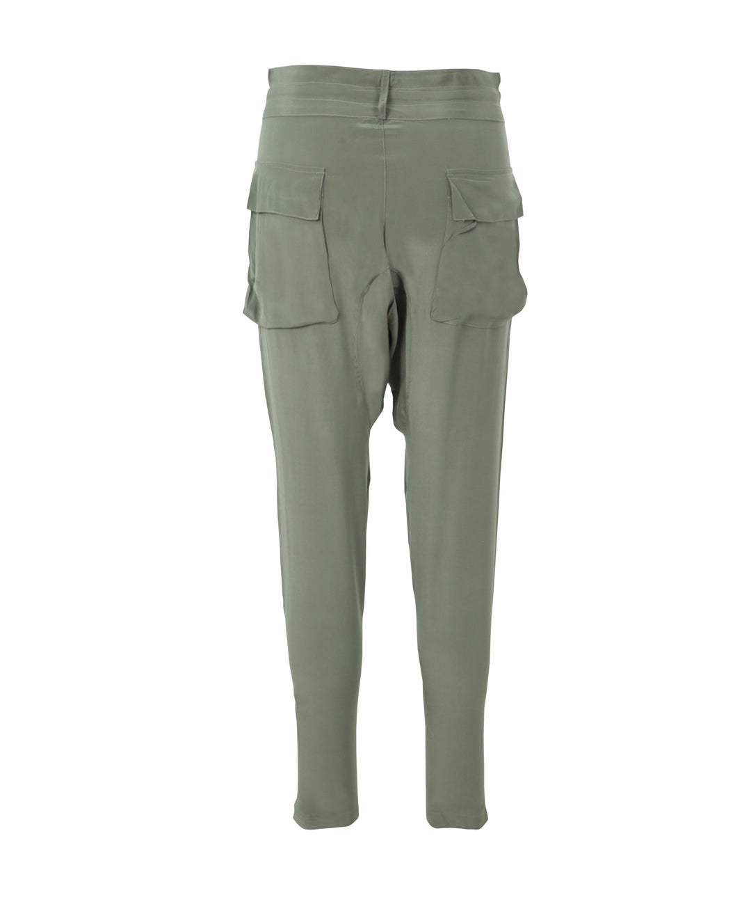 Silk Taupe drawstring trousers