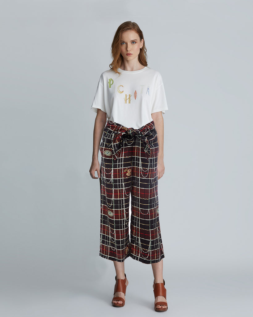 LOVER'S EYE  WAIST TIED PANTS